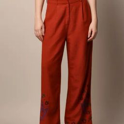 Only Rust Printed High Rise Trousers-picture-47
