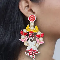 UnfoldSelf Floral Chandbalis Drop Earrings image 2