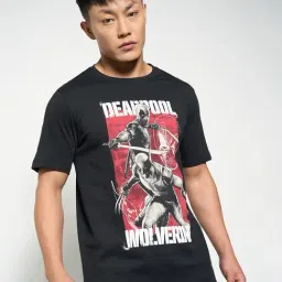 Sf Jeans By Pantaloons Black Cotton Slim Fit Printed T-Shirt-picture-12