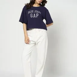 GAP Navy Blue Relaxed Fit Graphic T-Shirt image 4
