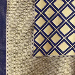 Saree Mall Navy Woven Saree With Unstitched Blouse image 3