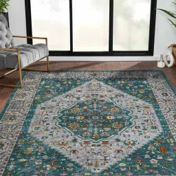 Obsessions Teal Classic Machine Made Carpet - Medium image 1