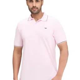 Park Avenue Pink Slim Fit Polo T-Shirt-image-6