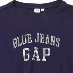 GAP Navy Blue Relaxed Fit Graphic T-Shirt image 5