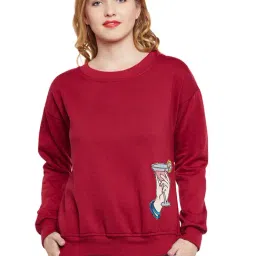 Belle Fille Maroon Patchwork Sweatshirt-image-41