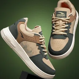 Asian Men's Beige Casual Sneakers image 1