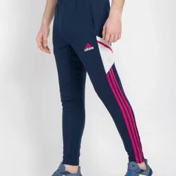 Adidas Blue Slim Fit Striped Sports Joggers image 3