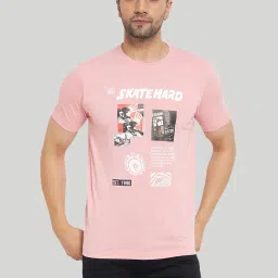 Duke Pink Slim Fit Printed T-Shirt image 1