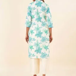 Rangmanch by Pantaloons Blue Printed Straight Kurta image 2