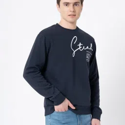 Red Tape Navy Regular Fit Graphic Print Sweatshirt image 3