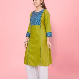 Aarika Kids Blue & Green Printed Kurti image 3