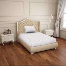 Welspun 2-In-1 Printed Red Cotton Single Bed Sheet with 1 Pillow Cover image 3