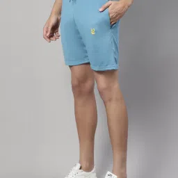 Vimal Jonney Sky Blue & Grey Regular Fit Lounge Shorts - Pack of 2 image 3