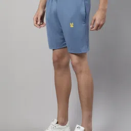 Vimal Jonney Pista Green & Blue Regular Fit Lounge Shorts - Pack of 2 image 3