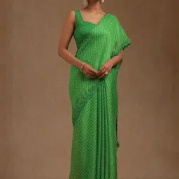 Soch Light Green Georgette Leheriya Print Saree image 2