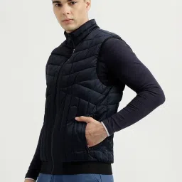United Colors of Benetton Blue Regular Fit Quilted Jacket image 3