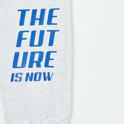 Fame Forever by Lifestyle Kids Grey Cotton Printed Trackpants image 3