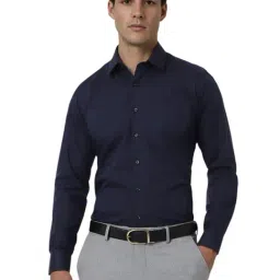 Van Heusen Navy Cotton Slim Fit Shirt-picture-44