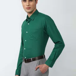 Peter England Green Regular Fit Shirt image 3