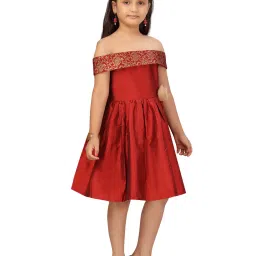 Aarika Kids Maroon Solid Frock image 3