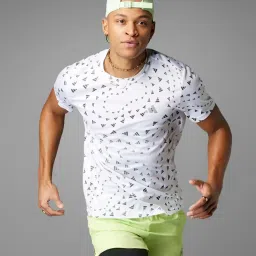 adidas White Regular Fit Printed Aeroready Sports T-Shirt image 1