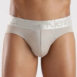 CALVIN KLEIN Beige Solid Beige Low Rise Briefs image 1