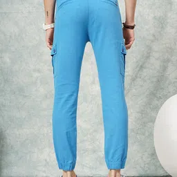 The Indian Garage Co Men Blue Smart Slim Fit Trousers image 4