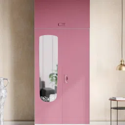 Godrej Interio Slimline Royal Ivory Dusty Rose Metal 4 Shelves Almirah image 1
