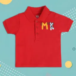 MINIKLUB Kids Red Printed Polo T-Shirt-image-10