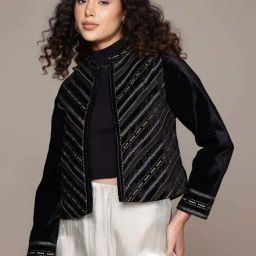 Label Ritu Kumar Black Vera Jacket-picture-41