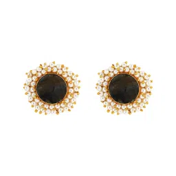 Teejh Roop Matte Black Druzy Stone Stud Earrings image 3