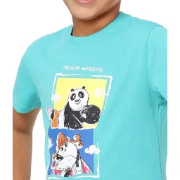 Jack & Jones Junior Boys Sky Blue Cotton Graphic T-Shirt image 4