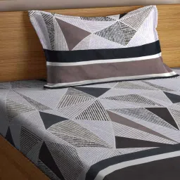 Klotthe Multicolor Cotton Blend 300 TC Single Bedsheet With 1 Pillow Cover image 3