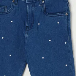Fame Forever by Lifestyle Kids Blue Cotton Embroidered Jeans image 3