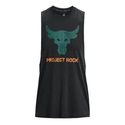 Under Armour Black Cotton Regular Fit Printed Tank Tee image 3