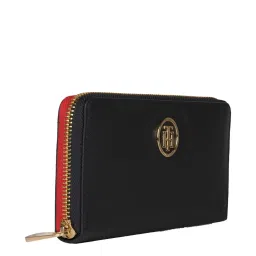 Tommy Hilfiger Black Solid Zip Around Wallet for Women image 2