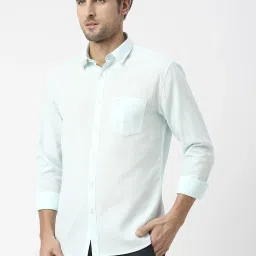Dragon Hill Mint Green Linen Slim Fit Shirt image 3