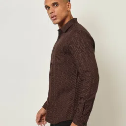 Lee Brown Cotton Slim Fit Printed Shirt image 3