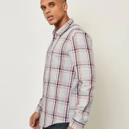 Lee Grey Cotton Slim Fit Checks Shirt image 3