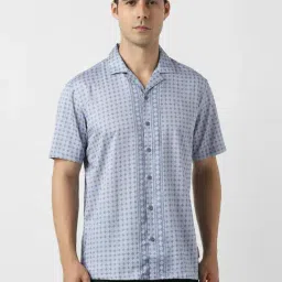 Van Heusen Grey Cotton Slim Fit Printed Shirt-picture-37