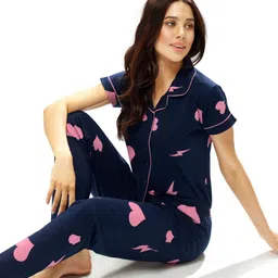 Lotik Women Printed Shirt & Pyjama Night suit-picture-22