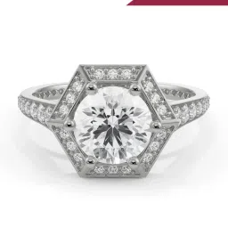 Emori 18k White Gold & Diamond Halo Zendaya Engagement Ring image 1