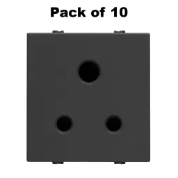 K9 3 Pin Socket 2 Module 6 Amp / 13 Amp / 16 Amp Black, 9615 (Pack of 10) image 2