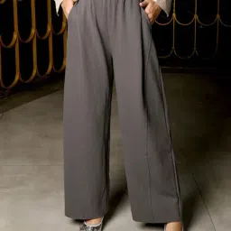 Odette Grey Plain Trousers-image-0
