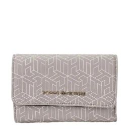 TOMMY HILFIGER Smooth Taupe & White Greige Logo Tri-Fold Wallet-picture-24