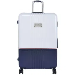 TOMMY HILFIGER Twins Pro White & Navy 8 Wheels Large Hard Cabin Trolley Bag image 1