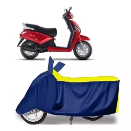 Auto Pearl Bike Cover for Mahindra Gusto Electric BS6 (Yellow & Blue)-picture-33