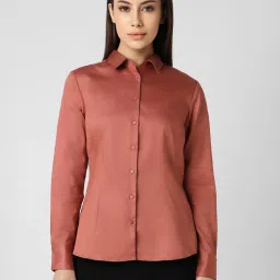 Van Heusen Red Cotton Regular Fit Shirt image 1