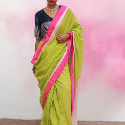 Chidiyaa Multicolor Holika Laverna Handwoven Cotton Saree image 1