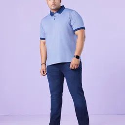 big hello - the plus life BIG HELLO Men Slim Fit Low Distress Light Fade Jeans image 4